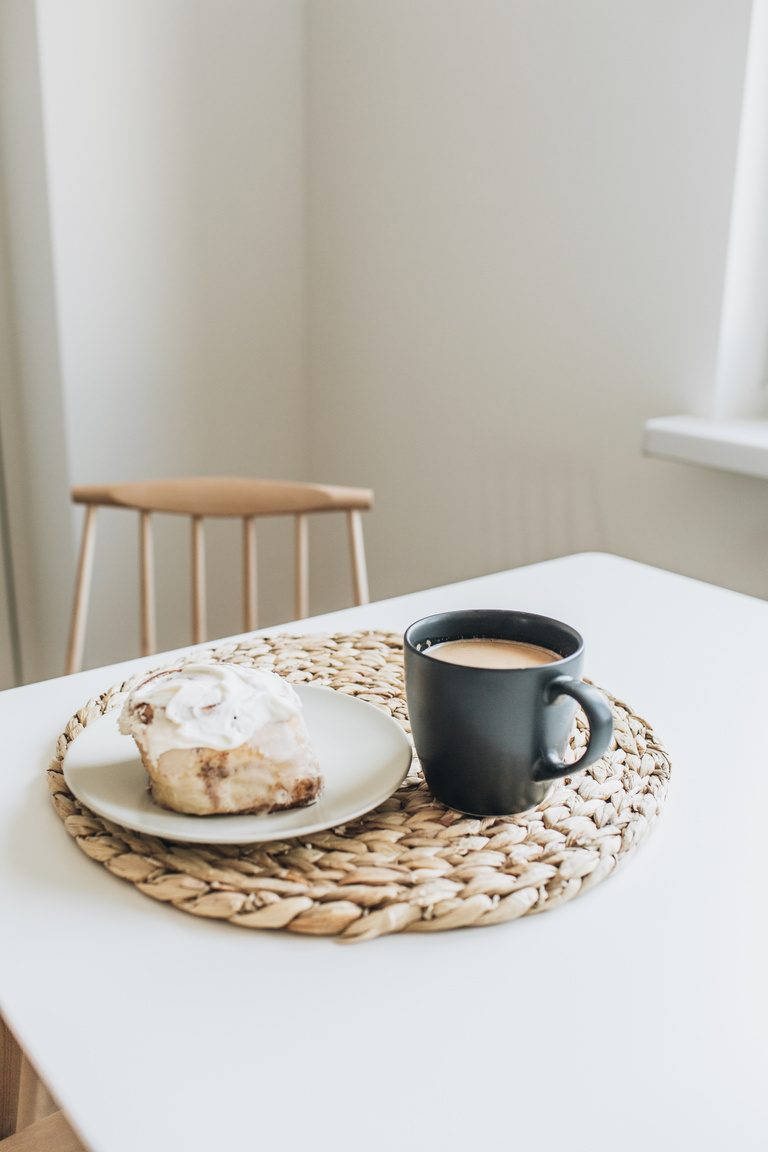 Dessert and coffee on a table